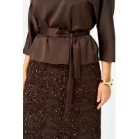 Костюм Кокетка и К 1334 коричневый