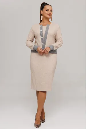 Костюм Галеан Cтиль 996 бежевый с серым