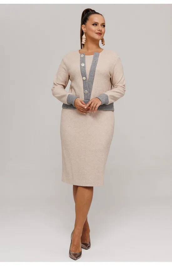 Костюм Галеан Cтиль 996 бежевый с серым