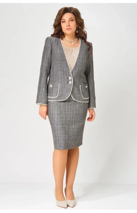 Костюм FITA 4121 Ясиня серо-бежевый