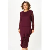 Костюм Кокетка и К 1336 бордовый