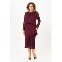 Костюм Кокетка и К 1336 бордовый