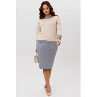 Костюм Галеан Cтиль 786-1 серый с бежевым