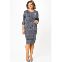 Костюм Swallow 877 графит, молочный принт  клетка