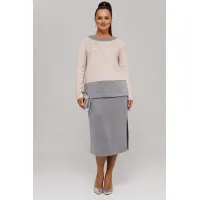 Костюм Галеан Cтиль 994 бежевый с серым