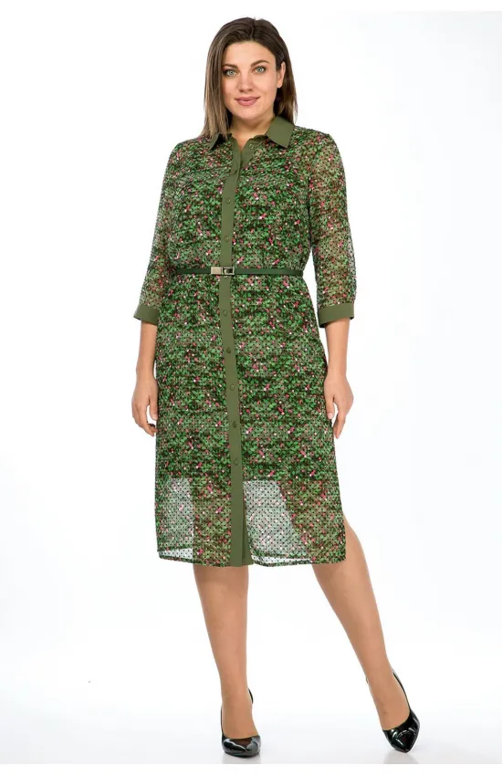 Костюм Lady Style Classic 1922/2 зеленый с малиновым