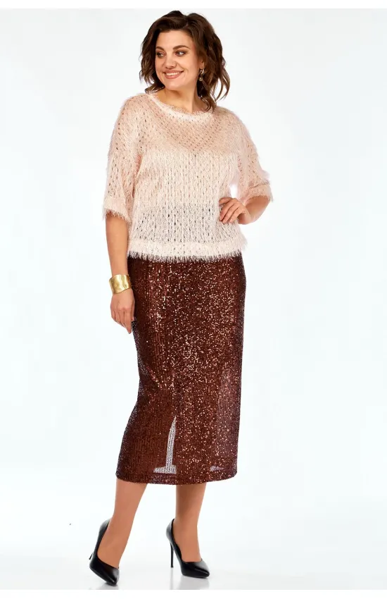 Костюм Л413 персик-бронза,