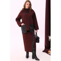 Костюм NikVa клетка серый+бордо+чёрный