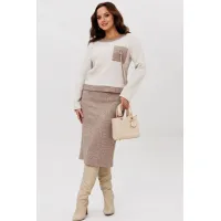 Костюм Галеан Cтиль 993 коричневый с бежевым