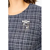 Костюм Swallow 877 графит, молочный принт  клетка