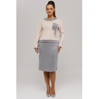 Костюм Галеан Cтиль 993 серый с бежем