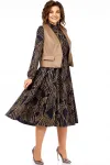 Костюм Милора-стиль 1380/1 черный + капучино (листья)