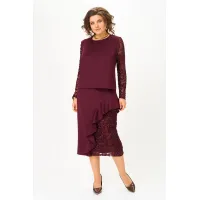 Костюм Кокетка и К 1336 бордовый