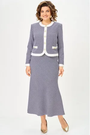 Костюм Svetlana Style 2332 синий_узор+белый