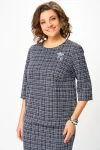 Костюм Swallow 877 графит, молочный принт  клетка