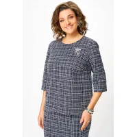 Костюм Swallow 877 графит, молочный принт  клетка