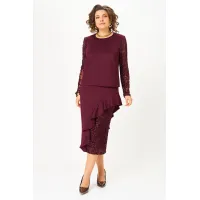 Костюм Кокетка и К 1336 бордовый