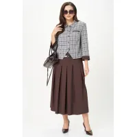 Костюм Карина Делюкс М-1418 серо-коричневый Костюм Карина Делюкс М-1418 серо-коричневый