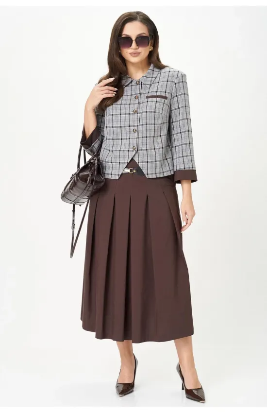 Костюм Карина Делюкс М-1418 серо-коричневый