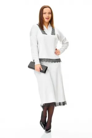 Костюм T&N 7722 белый с блеском.