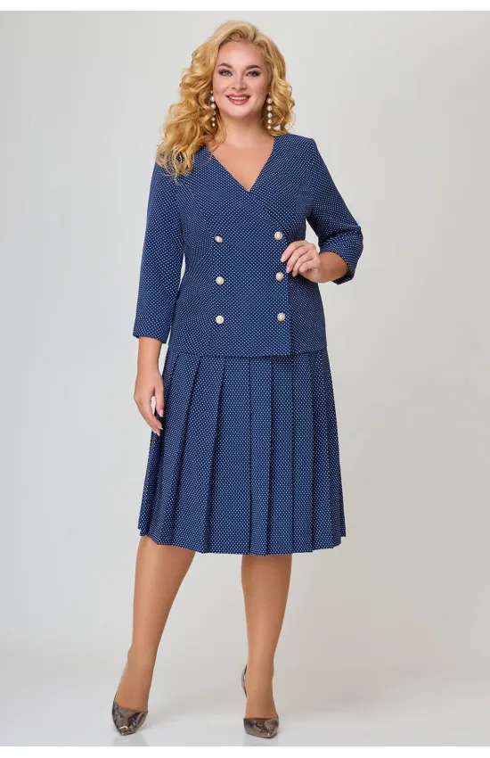 Костюм Svetlana Style 1636 синий+горох