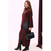 Костюм NikVa клетка серый+бордо+чёрный