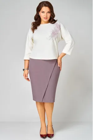 Костюм Мишель стиль 1340 молочно-кофейный