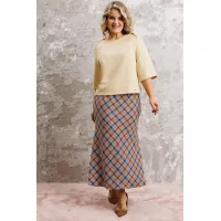 Костюм Anastasia 1174 сливочный/клетка