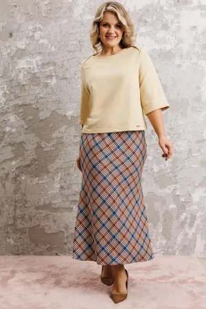 Костюм Anastasia 1174 сливочный/клетка