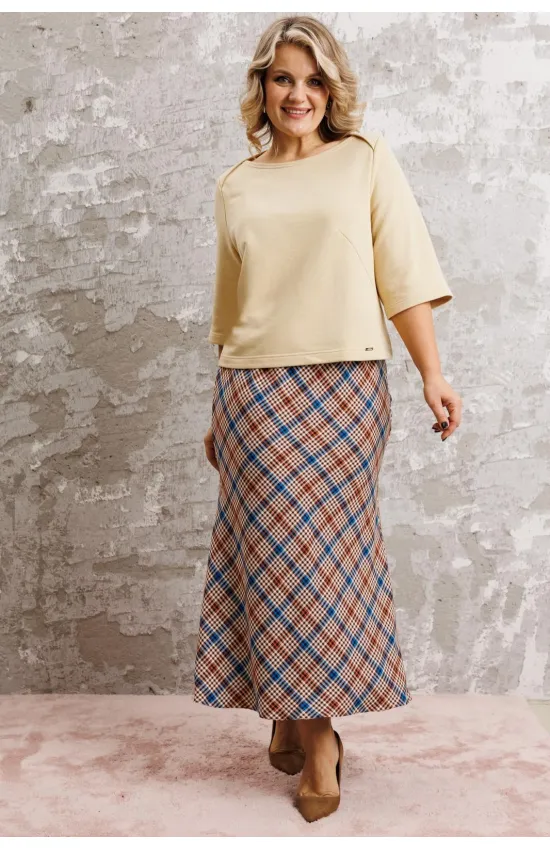 Костюм Anastasia 1174 сливочный/клетка