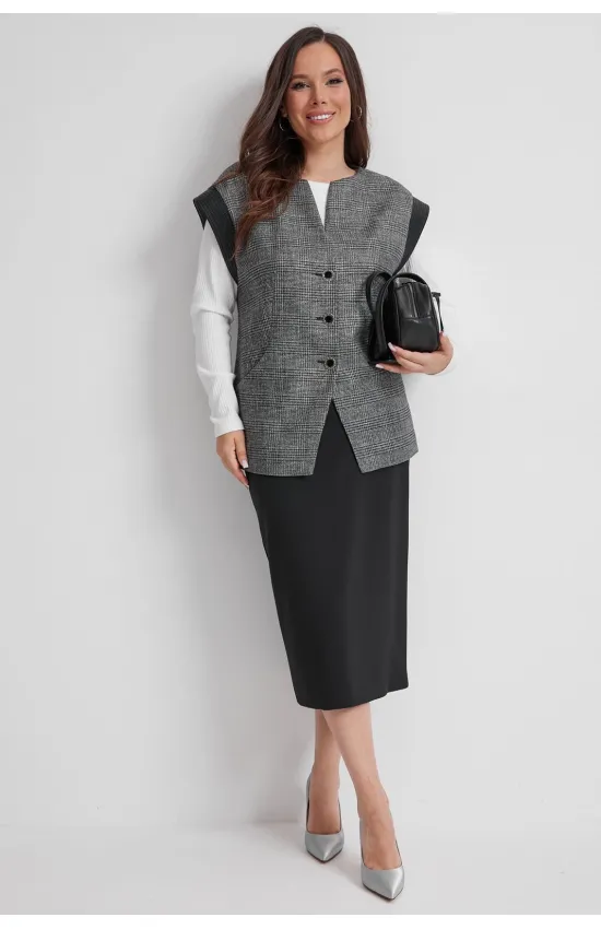 Костюм Магия Моды 2627 серый+черный