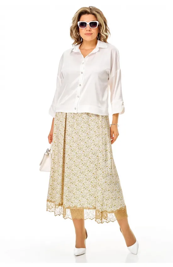 Костюм Anastasia 1322 белый+цветы