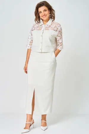 Костюм Svetlana Style 2306 зелено-бежевый