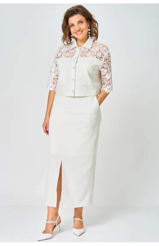 Костюм Svetlana Style 2306 зелено-бежевый