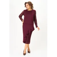 Костюм Кокетка и К 1336 бордовый