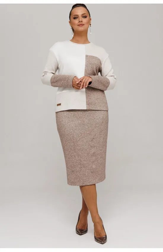 Костюм Галеан Cтиль 997 коричневый с бежевым