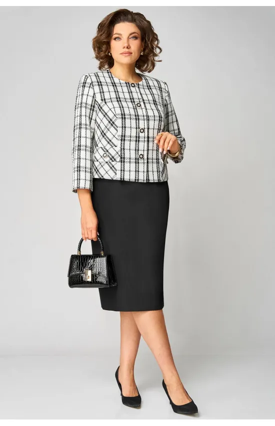 Костюм Мишель стиль 1324 черно-белый