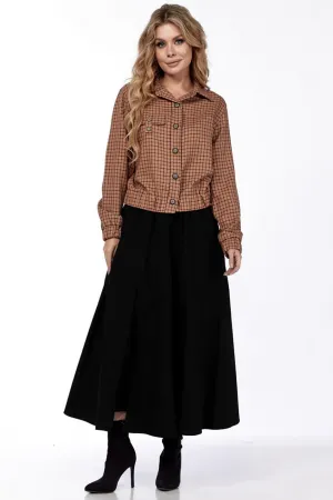 Костюм Милора-стиль коричневый+темно-синий