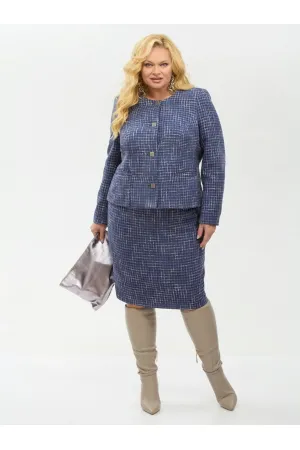 Костюм YOUR SIZE 2266/170 Синий с добавлением бежевых нитей