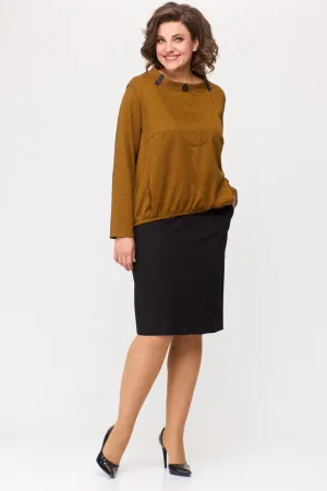 Костюм Карина Делюкс М-1131 горчица, черный