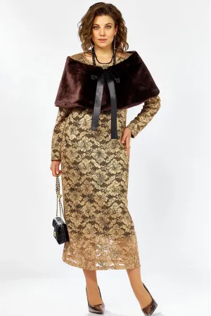 Костюм 25305 золотой + шоколад