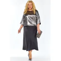 Костюм 2449 серебро, серый