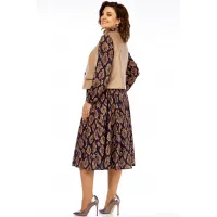 Костюм Милора-стиль 1380/1 черный + капучино (соты)