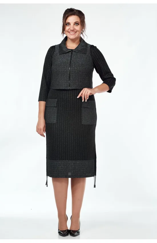 Костюм Lady Style Classic 1935/2 черный с зеленым