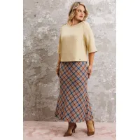 Костюм Anastasia 1174 сливочный/клетка