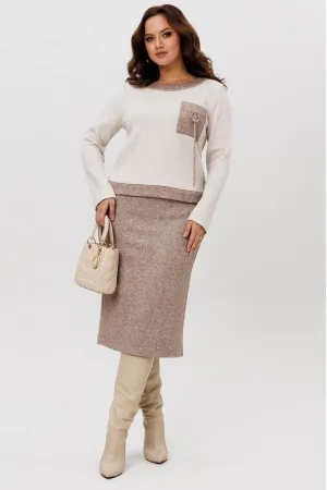 Костюм Галеан Cтиль 993 коричневый с бежевым