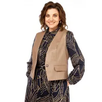 Костюм Милора-стиль 1380/1 черный + капучино (листья)