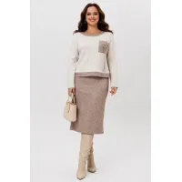 Костюм Галеан Cтиль 993 коричневый с бежевым