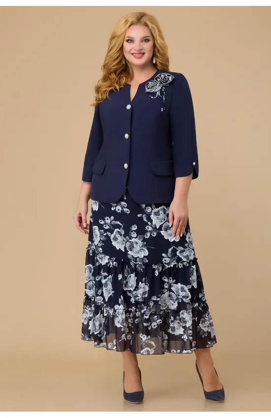 Костюм Svetlana Style белый+цветы