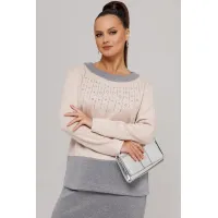 Костюм Галеан Cтиль 994 бежевый с серым